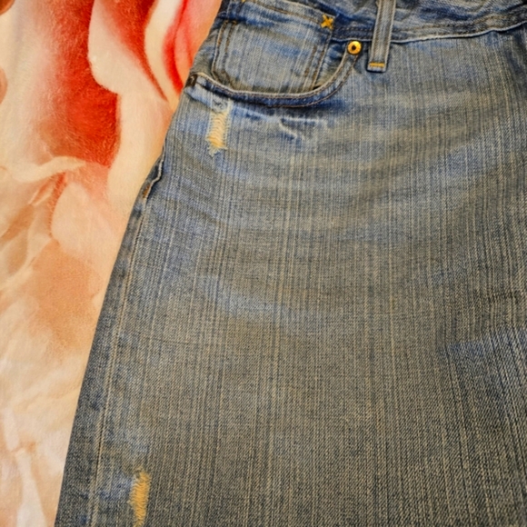 Polo Jeans Co Blue Denim Distressed Mini Skirt with Frayed Hem S 14 Never Worn - Picture 6 of 9
